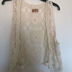 Boho eyelet vest.